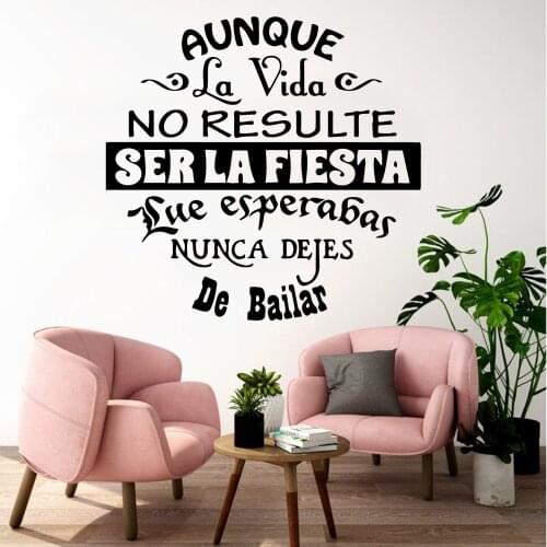 New Spanish Phrase Sentences Modern Fashion Wall Art Stickers For Living Rooms Vinyl Mural Home Decor Sticker Quotes Wall Decals
