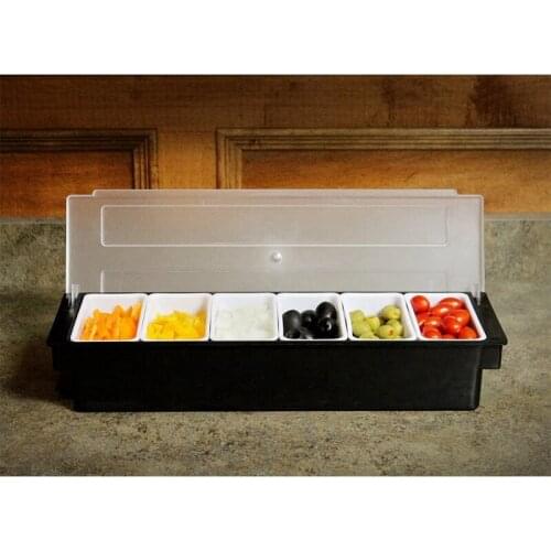 Compartment Seasoning Case,Bar Condiment Box Holder,Drinks/Fruit/Garnish Cocktail Decorative Box,Fruit Box
