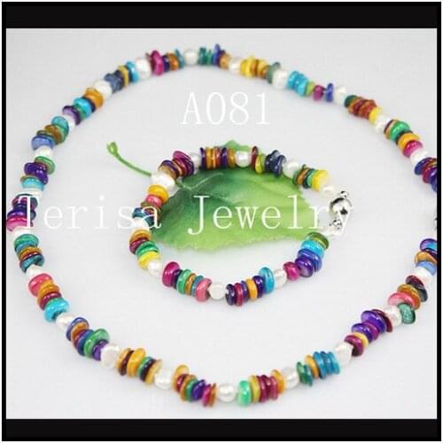 New Arrival Baroque Pearl Necklace Bracelet Multicolor Real Shell White Genuine Freshwater Pearl Jewelry Set Handmade Women Gift