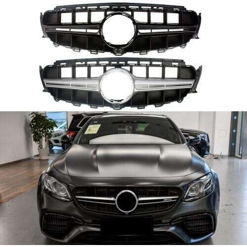 Front Bumper Racing Grill Billet Grille Cover For Mercedes-Benz W213 E-Class 2016-2020