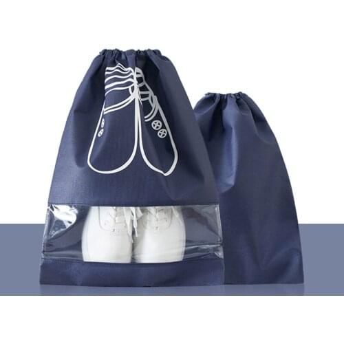 Portable Organizer Shoes Storage Bag with Drawstring Dustproof Hanging Save Space Travel Supplies SUB Sale