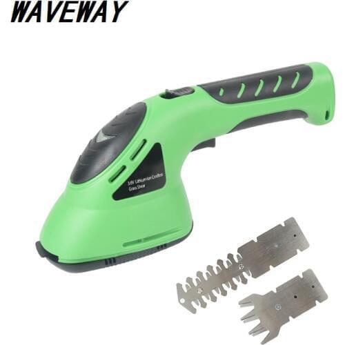 WAVEWAY 3.6V 2-in-1 Cordless Grass Shear Lithium-ion Rechargeable Hedge Grass Trimmer Shears For Lawn Mower Shrub shear Garden T