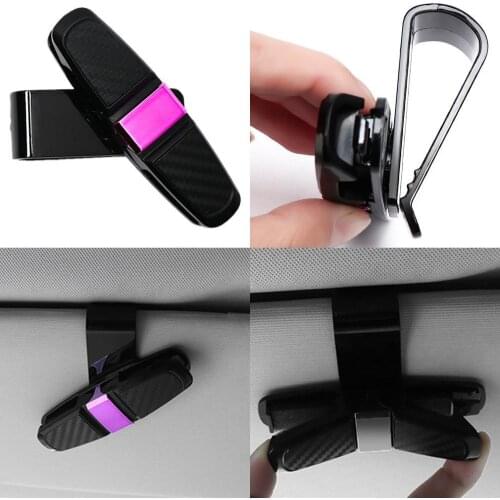 S-Type Carbon Brazing Car Glasses Clip Sunglasses Double Clip Sun Visor Sunglasses Bill Holder Multifunctional Car Supplies
