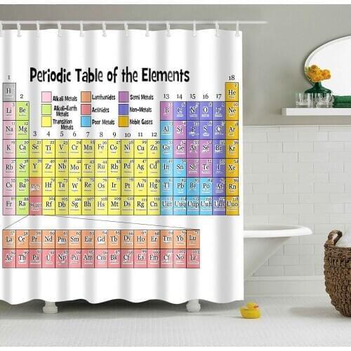 Dafield Periodic Table Shower Curtain Free Shipping Chemistry he Elements Science Education With Hooks