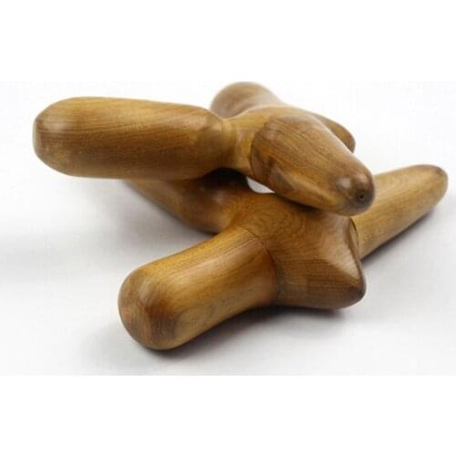 " T" Type Wood Foot Massage Roller Wooden Cross The Leg Foot Massager Sticke Acupuncture point sticke