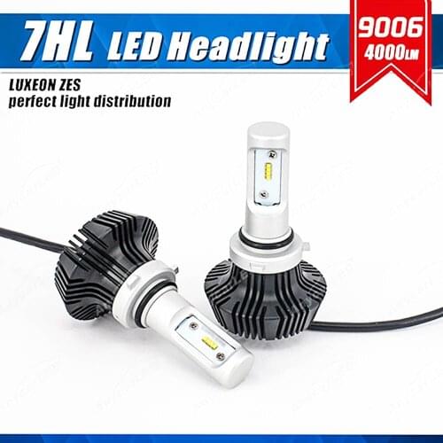 1 Set 9006 HB4 50W 8000LM G7 LED Headlight Fanless LED Driver Adjustable Pattern Car Front Fog Bulbs Lamp 6500K White 12V Auto
