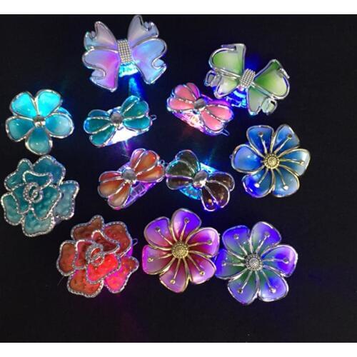 LED Party Flash Light Flower Headdress Emitting Clip Hairpin Wedding Holiday Decoration For Party Christmas Supplies Accessory