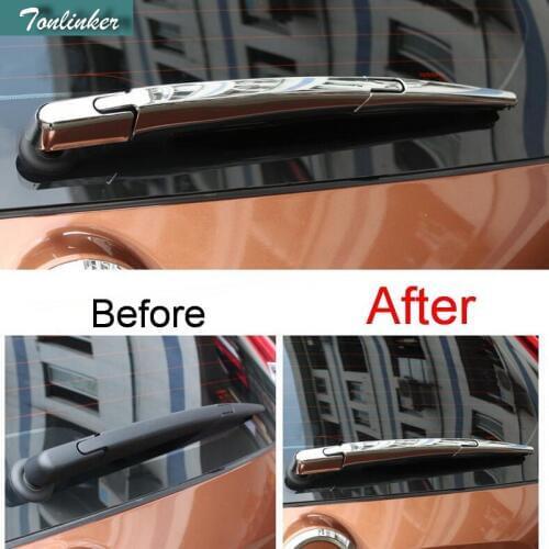 Tonlinker 3 PCS DIY Car Styling NEW ABS Chrome Rear Wiper Trim Stickers for Nissan X-Trail 2014 Parts Accessories