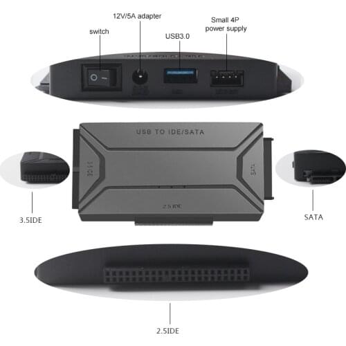 USB 3.0 to SATA IDE ATA Data Adapter 3 in 1 for PC Laptop 2.5" 3.5" HDD Hard Disk Driver With Power Switch