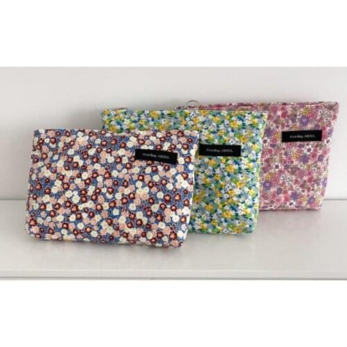 Vintage Floral Womens Cosmetic Bag Retro Ladies Small Coin Purse Handbags Female Summer Travel Protable Clutch Storage Bag