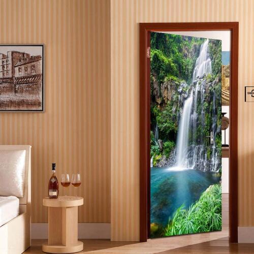 Waterfall Landscape 3D Photo Wallpaper Living Room Bedroom Study Door Sticker Mural PVC Self Adhesive Waterproof Vinyl Wallpaper