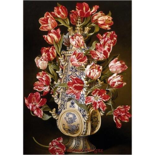 Needlework for embroidery DIY French DMC High Quality - Counted Cross Stitch Kits 14 ct Oil painting - Dutch Tulip Vase