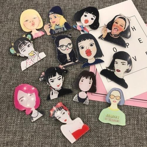 ZeroMoon Brooches Girl On Clothes