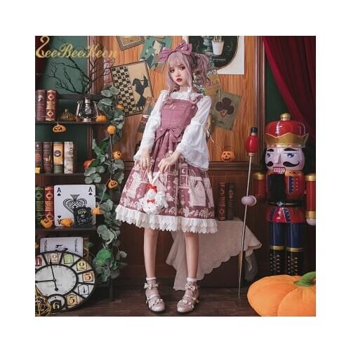 Lolita Womens Lolita JSK Dress Cool Gothic Girls Lolita Dress Sweet Dress shirt Cute Sweet Lolita Cosplay Costume For Adult