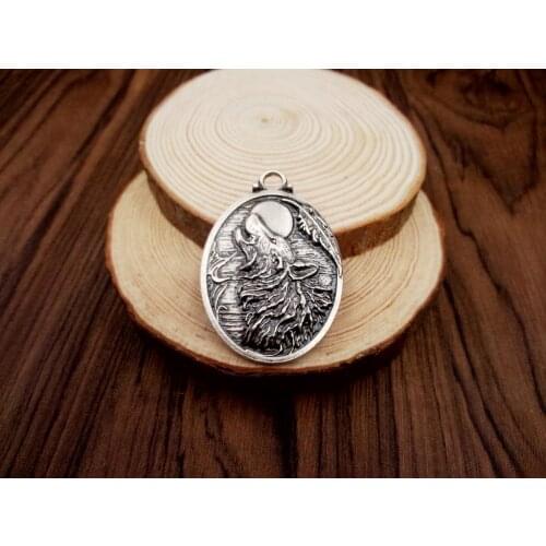 1pcs large howling wolf pendant native wolf jewelry