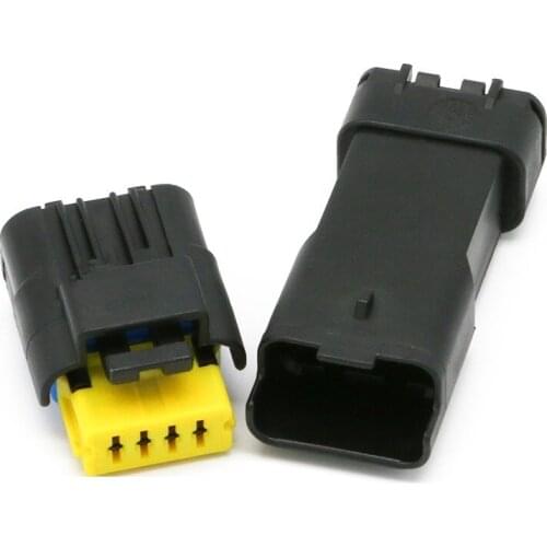 10/100 kit 211PL042S0049 211PC042S8021 4 pin way male female waterproof FCI electric plug joint cable automotive connectors