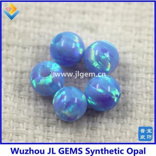 10pcs/lot) Wholesale Synthetic Opal Beads/Balls full hole for necklace