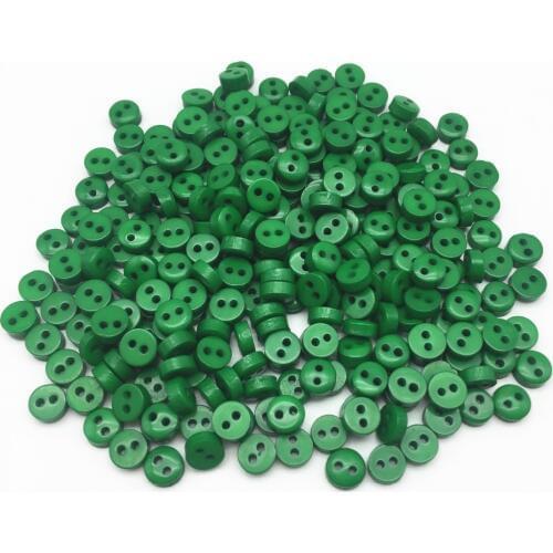 1000Pcs/lot 6mm Mini Tiny Resin Buttons Dark Green Round Sewing Doll Button Embellishments For Scrapbooking Cardmaking