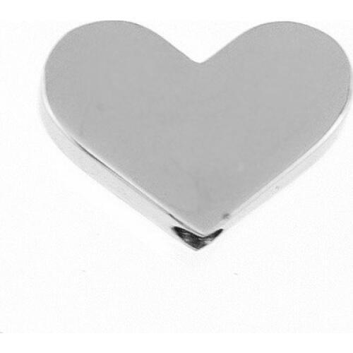 10x14mm heart pendant drilled 2mm hole Stainless steel slide space charm pendant gold/steel color mirror/brush polished 10pcs