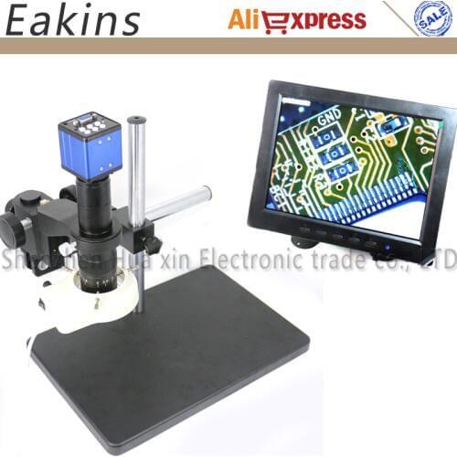 2.0MP VGA Video Industrial Microscopes Camera+Big Boom Stand+Universal Bracket+180X C-MOUNT Lens+56 LED Ring Light+8" LCD To Lab