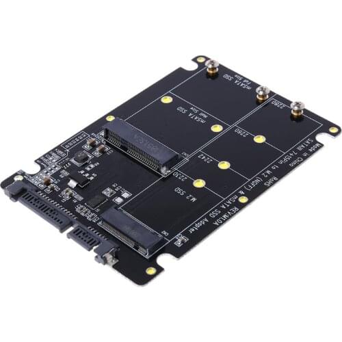 2 In 1 NGFF M.2 B+M Key Mini PCI-E or mSATA SSD to SATA III Adapter Card for Full Msata SSD/ 2230/2242/2260/22x80 M2