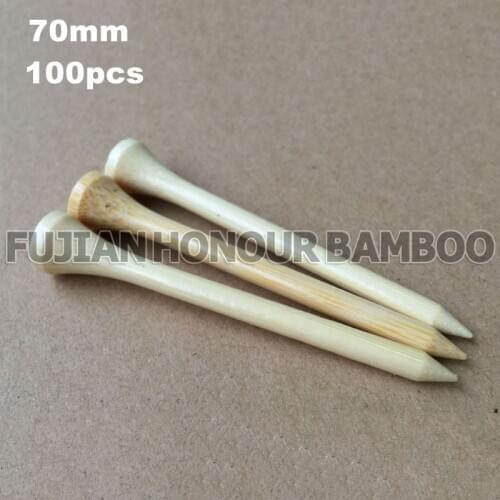 2018 New 70mm 100Pcs Hot Sale Bamboo Golf Tee Golf Ball Tee Holder Sports Entertainment Accessories Golf Training Equipment
