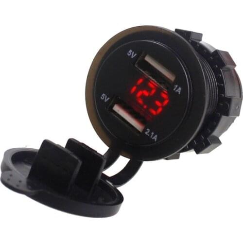2019 Dual USB Charger Cigarette lighter for Motorcycle Car Truck ATV Boat Socket 12-24V auto usb Charger Power Adapter