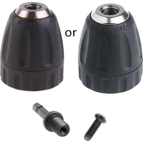 2020 Keyless Drill Chuck Converter 3/8" 24UNF + 1/4" Hex Shank SDS Adaptor 0.8-10mm