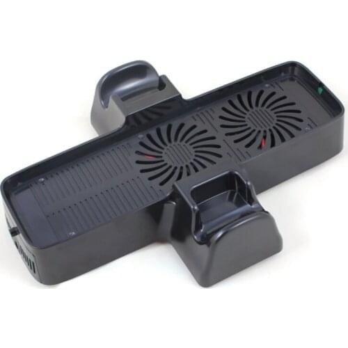 3 in 1 Vertical Charging Dock Station Cooling Fan Stand for 360 Slim Black