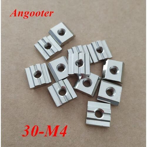 50pcs 30-M4 T block square nuts T sliding hammer nut M4 for 3030 series Aluminum profile connector accessory