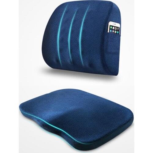 Velvet Seat Cushion Memory Foam Waist Pad Slow Rebound Office Chair Cushion Comfort Car Seat Coccyx Pain Relief Pillow