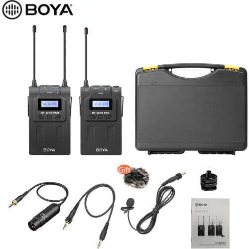 BOYA BY-WM8 Pro-K1 UHF Wireless Microphone (Transmitter+Receiver) 48 Channels Mono LCD Display 100M Range for Canon Nikon Sony