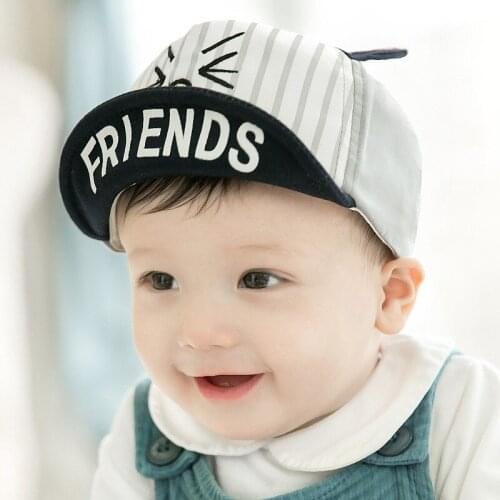 Spring Summer Newsborn Baby Boy Girl Cap Embroidery Smile Face Kids Baseball Caps Cotton Soft Brim Hat Outdoor Infant Visor Hats