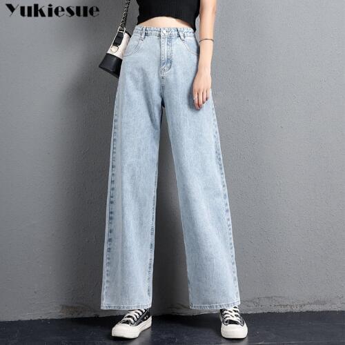 High waist jeans woman mom boyfriend ripped jeans for women plus size denim wide leg jeans streetwear womens 2019 Plus size
