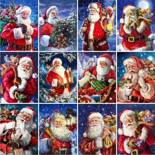 Evershine 5D DIY Diamond Painting Santa Claus Full Square Round Diamond Embroidery Christmas Cartoon Mosaic Art Home Decorations