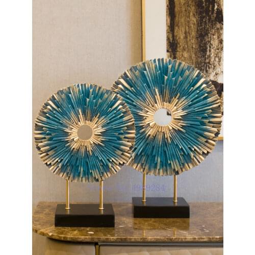 Creative Resin Abstract Artwork Ornament Circular Geometry Modern Home Living Room Decoration Crafts Decoration Room Accessories