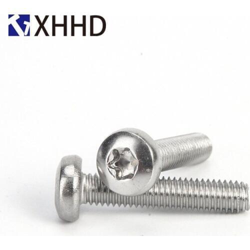 M2 M2.5 M3 M4 Torx Safety Screw Pan Head Machine Screw Metric Thread Round Plum Flower Anti -theft Bolt 304 Stainless Steel
