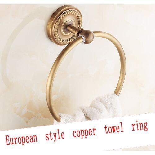 Copper antique towel ring bathroom, Kitchen towel ring holder, Vintage brass towel wall rack rings, Free shipping