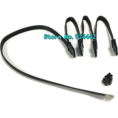 DIY 6Pin PCI-E to 4 SATA Molex 15pin Modular Power Supply Adapter Cable For Seasonic KM3 Series/seasonic SS-620GM/V850/SF600