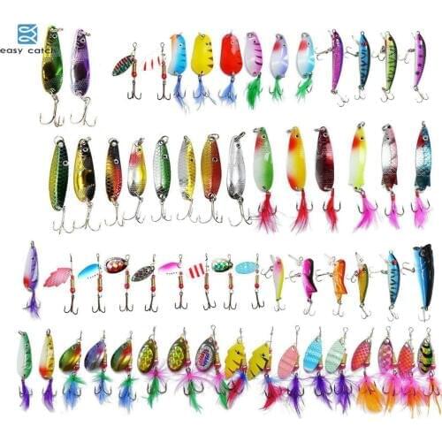 EASY CATCH Fishing Lures Kit Spinners Plastic Crankbaits Minnow Variety spinnerbait metal spoon lure for fishing tools