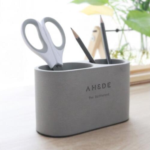 Concrete Desktop Storage Container Double lattice for brush penrack pencil pot Cement flowerpot Pen Holder Molds Plaster Craft