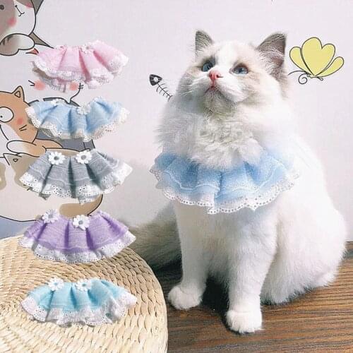 New pet lace cat drool scarf dog scarf neck cat triangle towel DIY