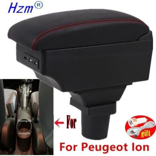 For Peugeot Ion Armrest For Peugeot Ion Car Armrest box center Storage box Interior Parts accessories with USB LED light