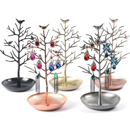 Bird Tree Jewelry Necklace Rack Earring Holder Jewelry Display Tray Bracelet Organizer Stand Jewelry Holder Accessories Storage