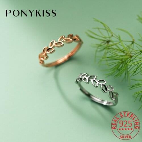 PONYKISS Trendy S925 Sterling Silver Heart Animals Cross Zircon Adjustable Ring for Women Party Fine Jewelry wholesale Accessory