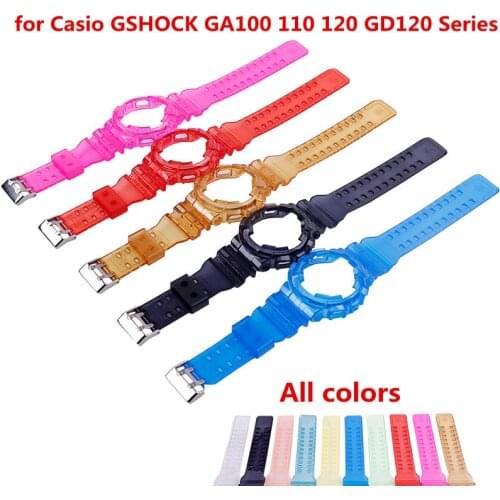 Watch Accessories GA110 Series Strap Watch Case For GSHOCK Resin Transparent Strap GD 120 GA 100 GA 110 GA 100C Strap Case