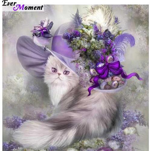 Craft 5D diamond painting cat resin mosaic diamond painting whole picture drill diamond needlework embroidery animal ASF119