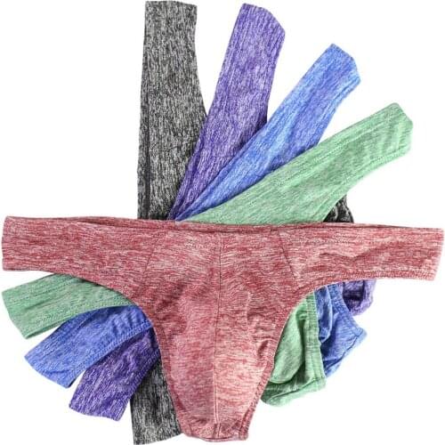 Sexy Bikini G-strings Hot Mens Thongs Raised Pouch Underwear Soft Comfy Underpants Fashion Male Shorts Mini T-back