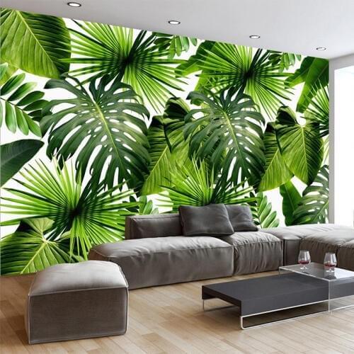 Modern Fresh Rain Forest Plants Banana Leaves Pastoral Murals Living Room Bedroom 3D Landscape Backdrop Wallpaper Home Decor 3 D