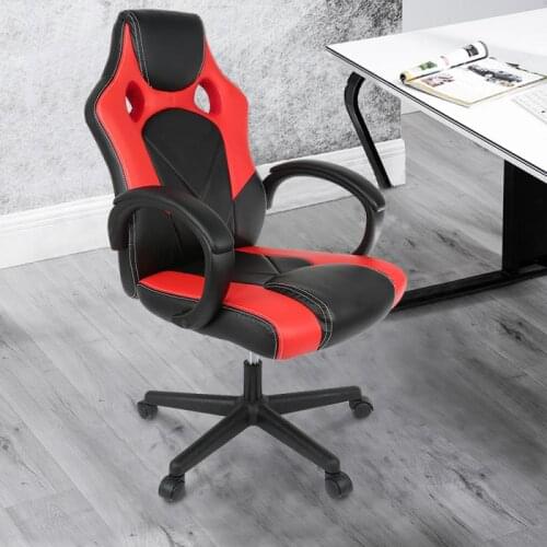 1set Gaming Chair Office Chair PU Leather Fabric + Internal Filling Medium Density Foam Sponge Leather Chairs Racing Chair HWC